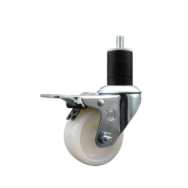 3'' Nylon Swivel 1-3/4'' Expanding Stem Caster Total Lock Brake
